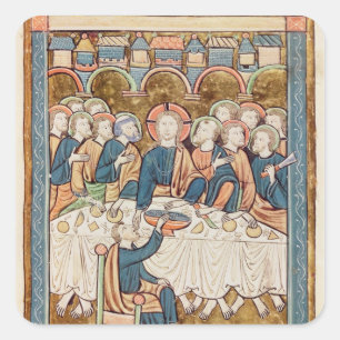 Last Supper, from 'Psautier a l'Usage de Paris Square Sticker