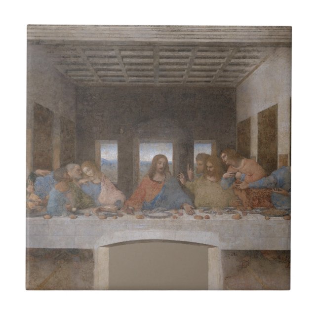 Last Supper Leonardo Da Vinci Painting Tile (Front)