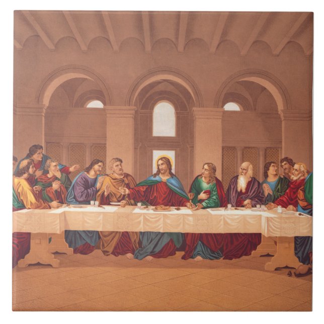 Last Supper of Jesus Christ Ceramic Tile (Front)
