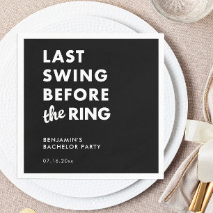 Last Swing Before the Ring Bachelor Party Minimal Napkin