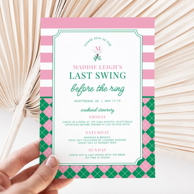 Last Swing Before the Ring Bachelorette Invitation (Last Swing Before the Ring Bachelorette Party Invitation)