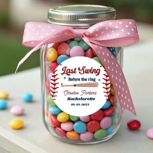 Last Swing before the ring Baseball  Bachelorette Classic Round Sticker