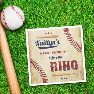 Last Swing Before The Ring! Baseball Bachelorette Napkin