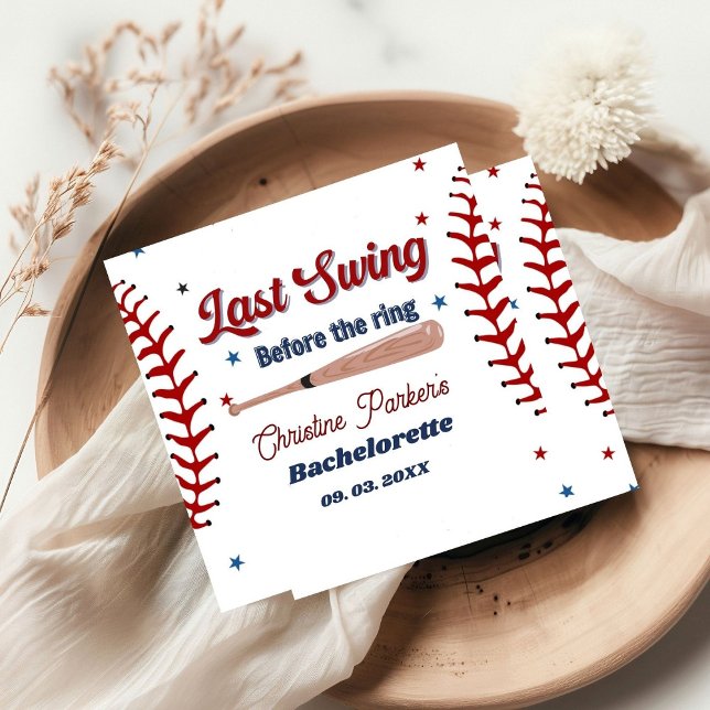 Last Swing before the ring Baseball  Bachelorette Napkin (Creator Uploaded)