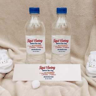 Last Swing before the ring Baseball  Bachelorette Water Bottle Label