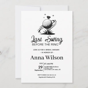 Last Swing Before the Ring Bridal Shower  Invitation