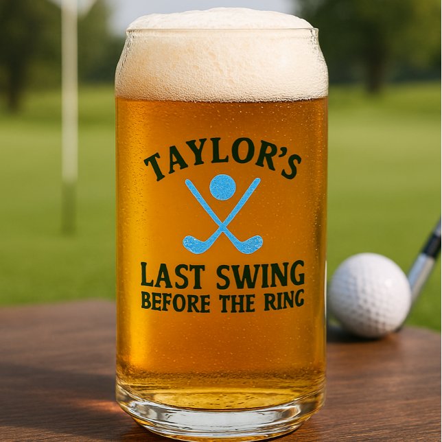 Last Swing Before The Ring Golf Bachelor Can Glass (Last Swing Before The Ring Golf Bachelor Can Glass by Ricaso. Send the groom off in style)