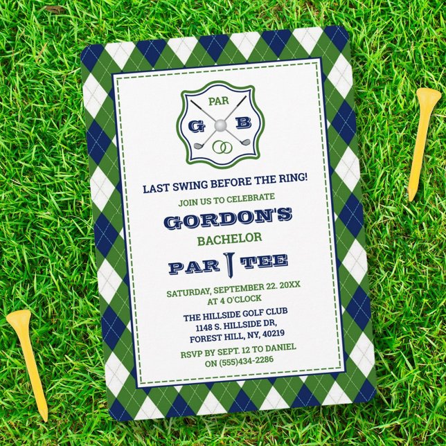 Last Swing Before The Ring Golf Bachelor Party Invitation (Creator Uploaded)
