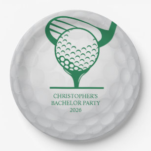 Last Swing Before The Ring Golf Bachelor Party Paper Plate