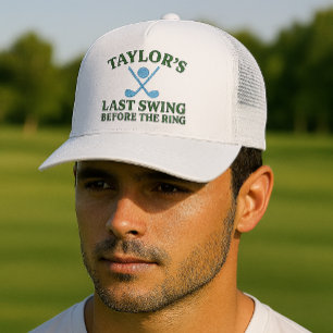 Last Swing Before The Ring Golf Bachelor Trucker Hat