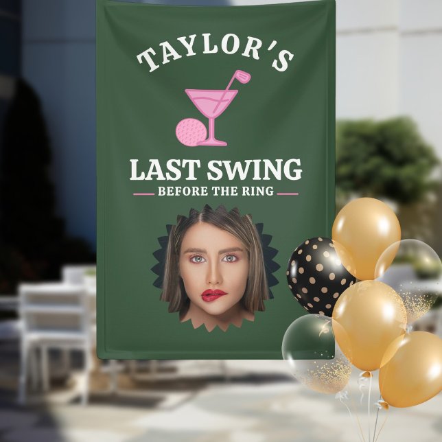 Last Swing Before The Ring Golf Bachelorette Banner (Last Swing Before The Ring Golf Bachelorette Banner by Ricaso for bride to be and her crew)