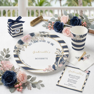 Last Swing Before the Ring Golf Bachelorette Paper Plate