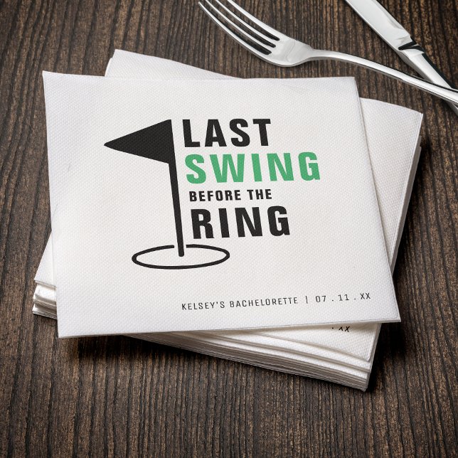 Last Swing Before the Ring Golf Bachelorette Party Napkin (Last Swing Before the Ring Golf Bachelorette Party Napkins
)