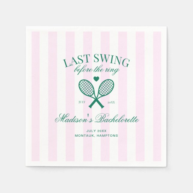 Last Swing Before The Ring Retro Tennis Bach Napkin (Front)