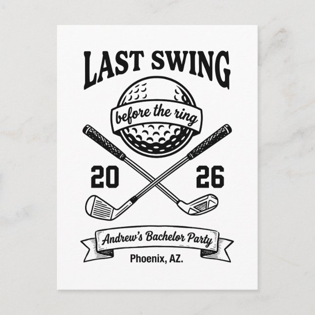 Last Swing Before The Ring Shirt Funny Golf Postcard (Front)
