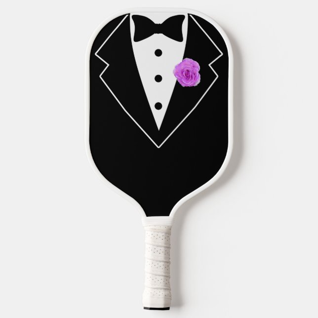 Last Swing Before the Ring Wedding Party Groom Tux Pickleball Paddle (Back)
