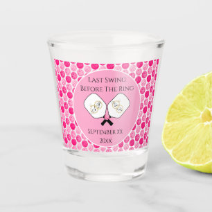Last Swing Before the Ring Wedding Pickleball Pink Shot Glass