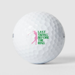 Last Swing Golf Bachelorette Pink Green Balls