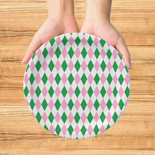Last Swing Golf Bachelorette Pink Green Paper Plate