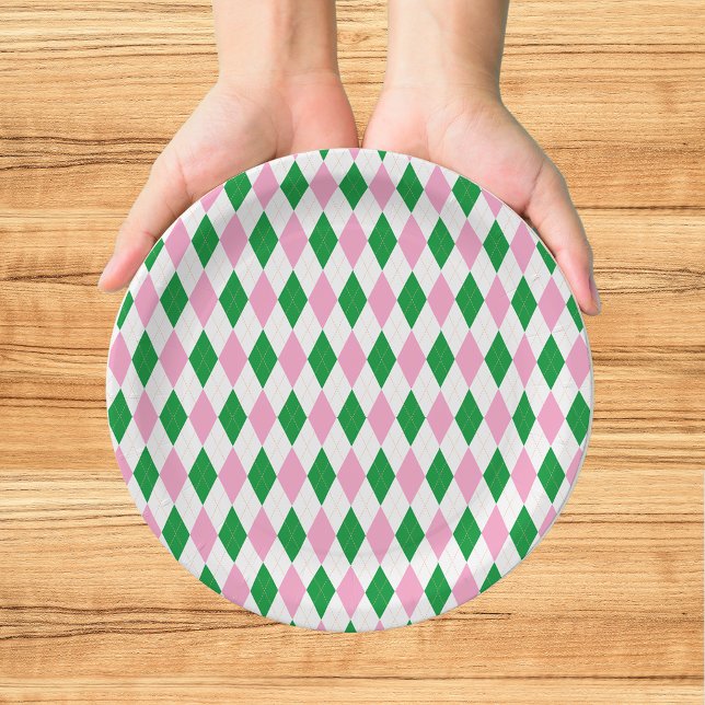 Last Swing Golf Bachelorette Pink Green Paper Plate (Creator Uploaded)