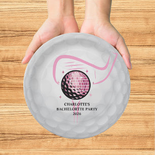 Last Swing Golf Bachelorette Pink  Paper Plate