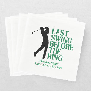 Last Swing Golf Country Club Bachelor Black Green Napkin