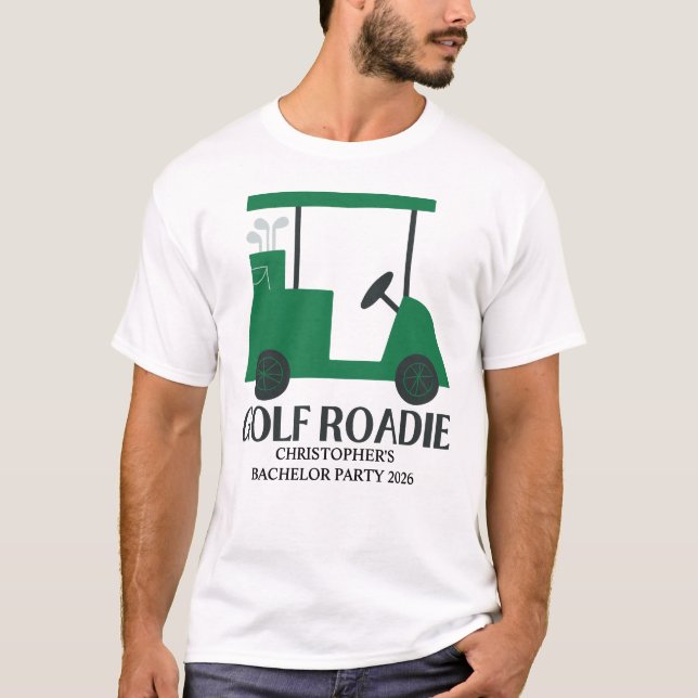 Last Swing Golf Country Club Bachelor Black Green T-Shirt (Front)