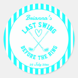 Last swing golf country club Bachelorette favor Classic Round Sticker