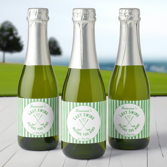 Last swing golf country club Bachelorette favour Sparkling Wine Label (Last swing golf country club Bachelorette favors personalized printed mini  Sparkling Wine Label)