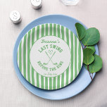Last swing golf country club Bachelorette weekend Paper Plate<br><div class="desc">Last swing before the ring golf country club themed Bachelorette weekend party paper plates template instant digital download,  bachelorette party personalised tableware printed plates sage green golf themed plates table decor</div>