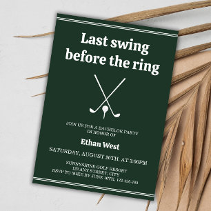Last Swing Golf Stylish Bachelor Party Invitation