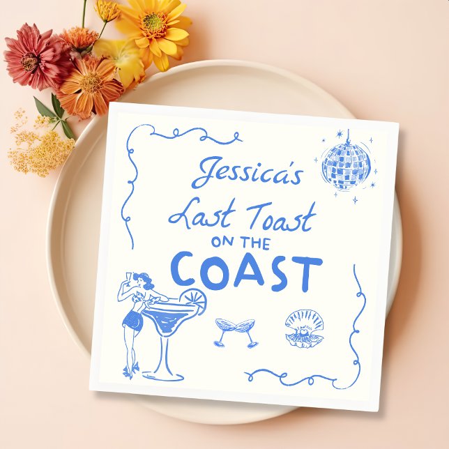 Last Toast Coast Beach Bachelorette Party Napkin (Creator Uploaded)