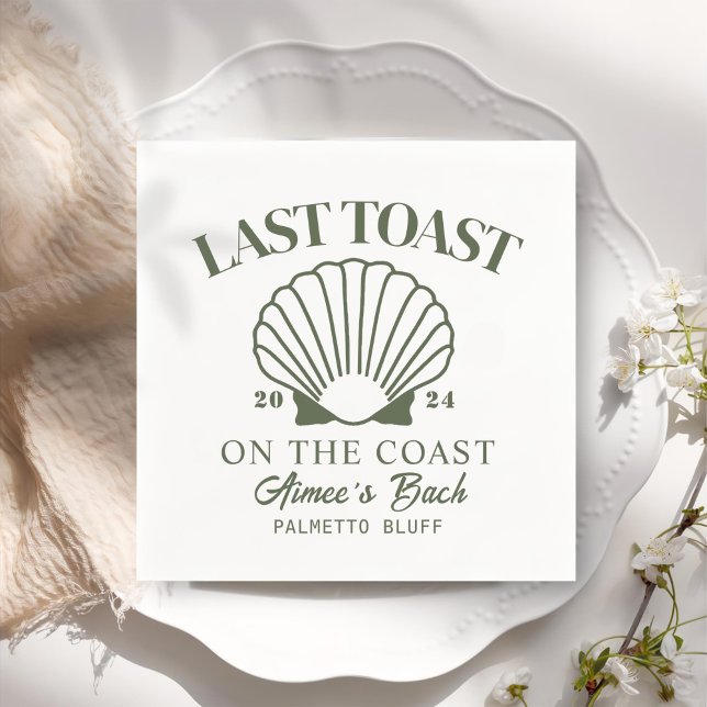 Last Toast Coast Beach Bachelorette Party Napkin (Creator Uploaded)