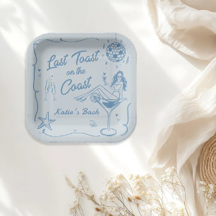 Last Toast Coast Beach Bachelorette Party Paper Plate