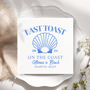 Last Toast Coast Beach Blue Bachelorette Party Napkin