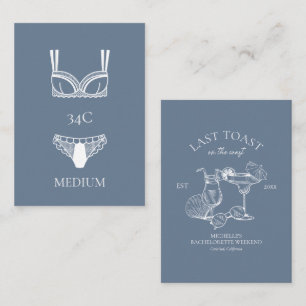 Last Toast Cocktail Bachelorette Party Panty Game Enclosure Card