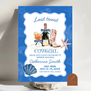 Last Toast Cowgirl Beach Bachelorette Itinerary Invitation