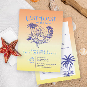 Last Toast Mermaid Bachelorette Weekend Party Invitation
