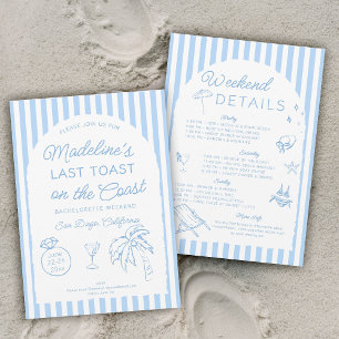 Last Toast on the Coast Arch Bachelorette Party Invitation