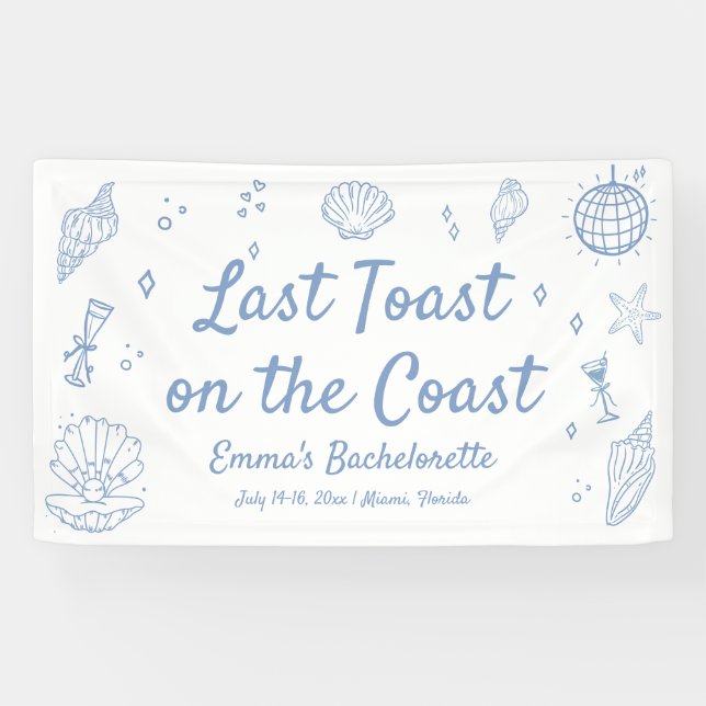 Last Toast on the Coast Bachelorette  Banner (Horizontal)