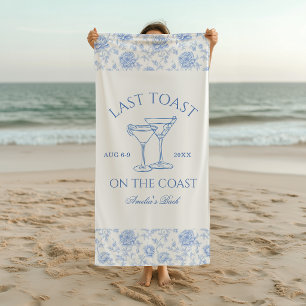 Last Toast on the Coast Bachelorette Beach Towel