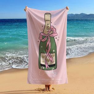 Last Toast On The Coast Bachelorette Custom Name Beach Towel