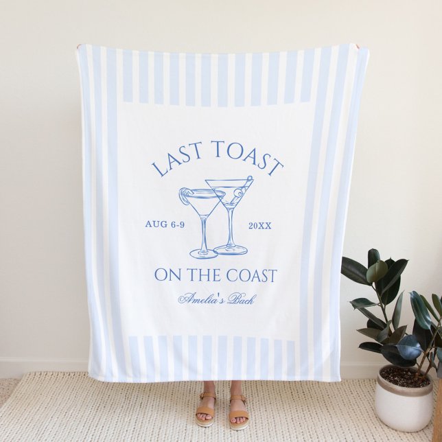 Last Toast on the Coast Bachelorette Fleece Blanket (Creator Uploaded)