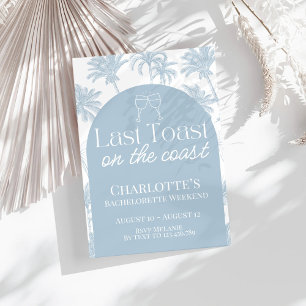 Last toast on the coast bachelorette invitation