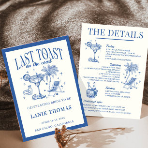 Last Toast on the Coast Bachelorette Itinerary Invitation