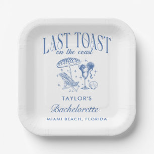 Last Toast on the Coast Bachelorette Paper Plate