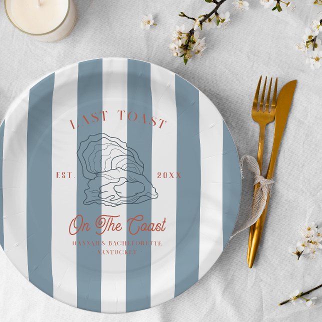 Last Toast on the Coast Bachelorette  Paper Plate (Creator Uploaded)