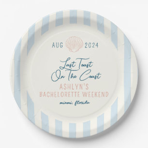 Last Toast On the Coast Bachelorette Paper Plates
