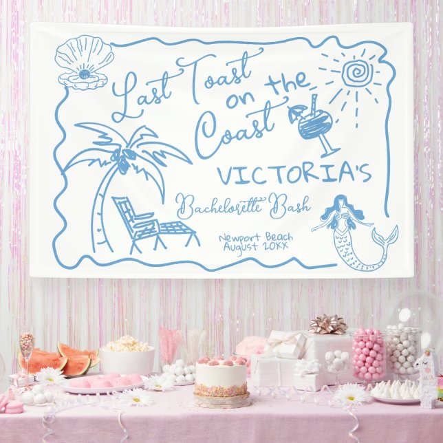 Last toast on the coast Bachelorette Party Banner (Party)