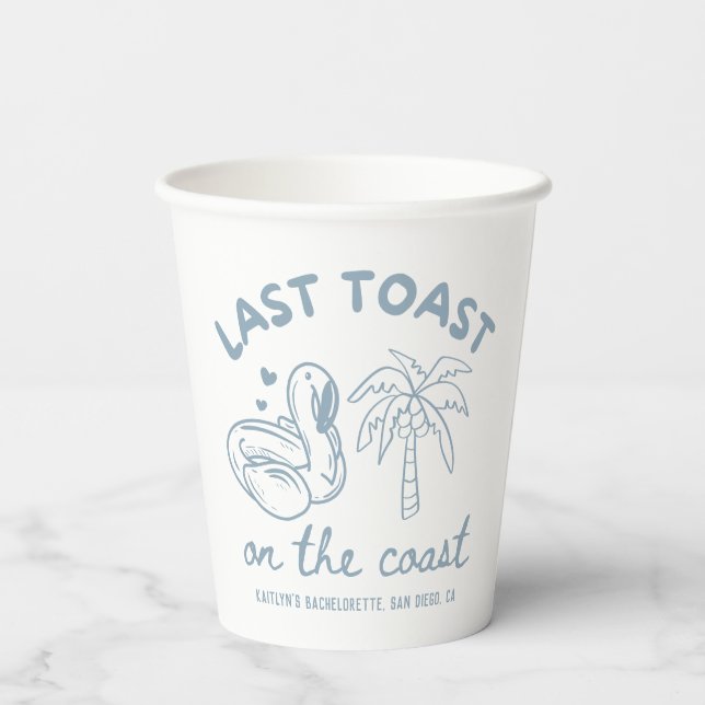 Last Toast on the Coast Bachelorette Party Cups (Back)